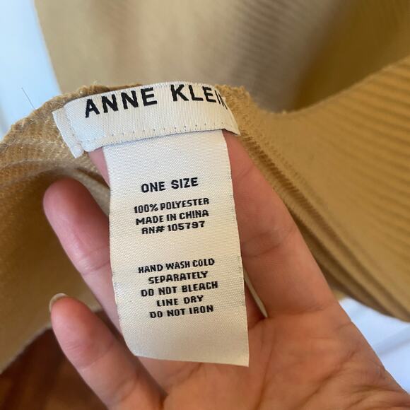 Anne Klein Camel Tan Large Scarf Blanket Polyester Super Soft Textured - Picture 4 of 4